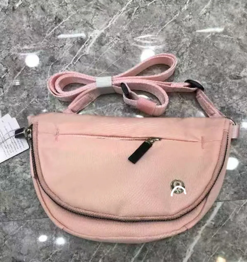 Unisex R48 Lulu Crossbody Waist Pack 2L 5L Foldable Storage Sports Shoulder Bag Chain Decoration Thread Pattern Messenger Bag