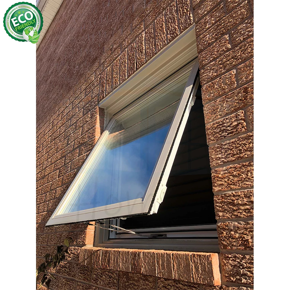 Australia As2047 French Modern Tempered Glass Commercial External Windows Double Glazed Awning Window