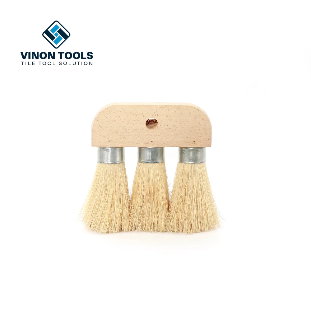 wood block Stiff natural fiber Brush Roof Applicators 3-Knot Roof Brush White Tampico Fiber