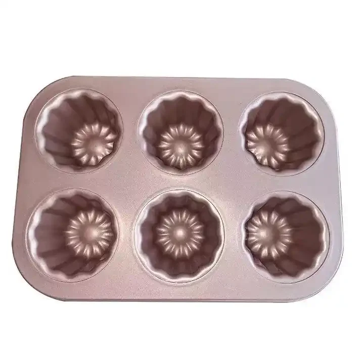 Canele Mold Baking Pans Non-Stick Canele Muffin Bakeware Cupcake Pan for Cupcakes