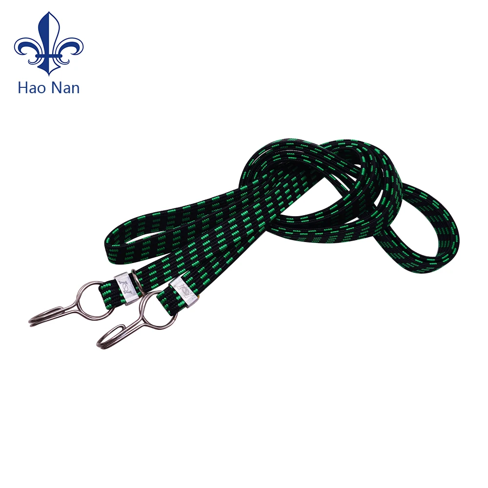 OEM Custom Flat Elastic bungee fitness cord with plastic metal hooks