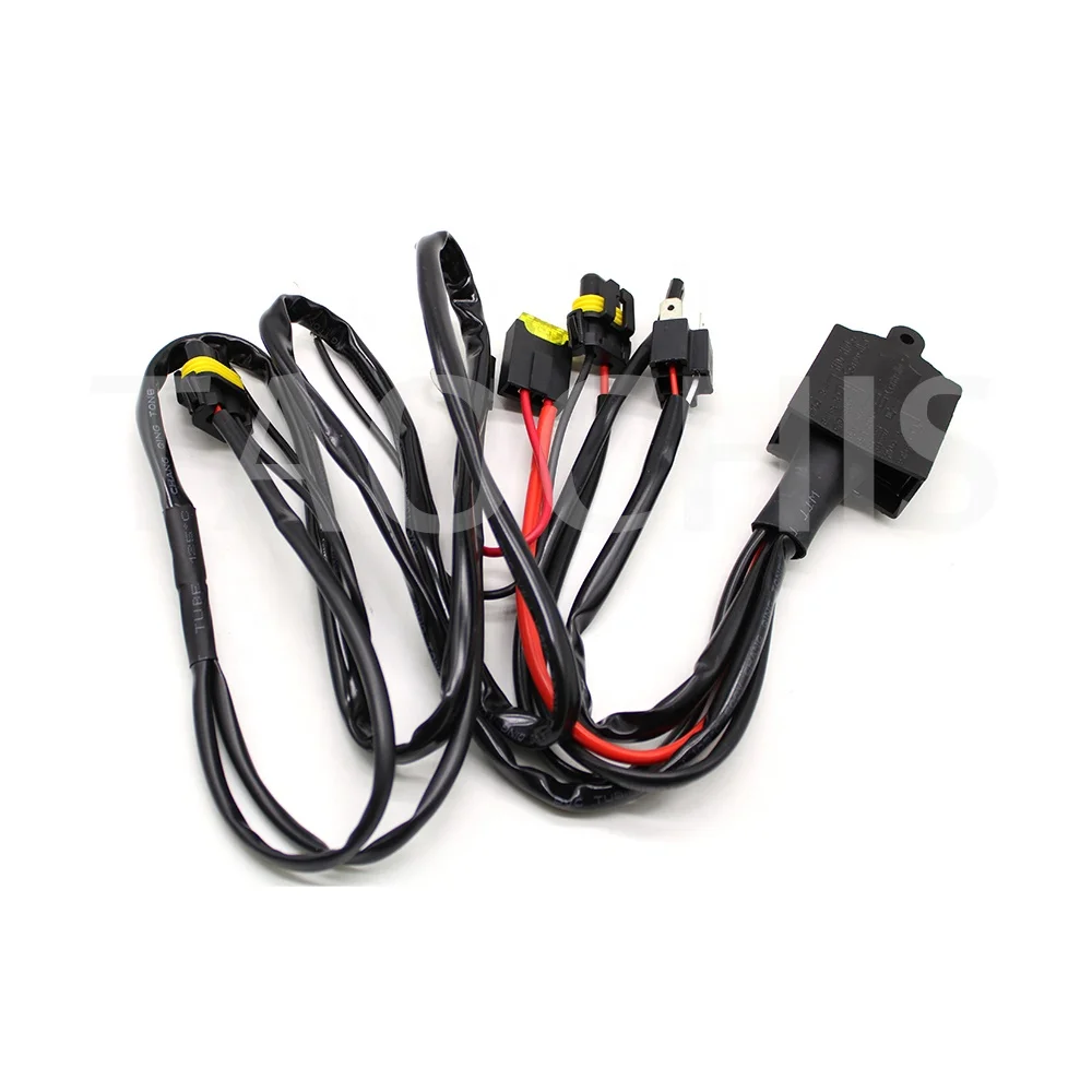 TAOCHIS wiring harness H4 9003 waterproof 12V/24V for HID Headlights bulbs Xenon Conversion Kit PVC retrofit accessories