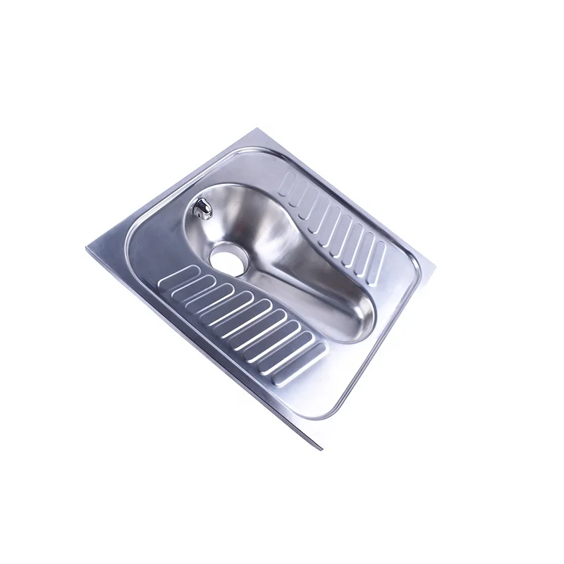 Squatting Toilet Wc Pan for Sale High Quality 304 Stainless Steel Easehome with Trapway 3 Years CN;GUA SS1001 without Fender