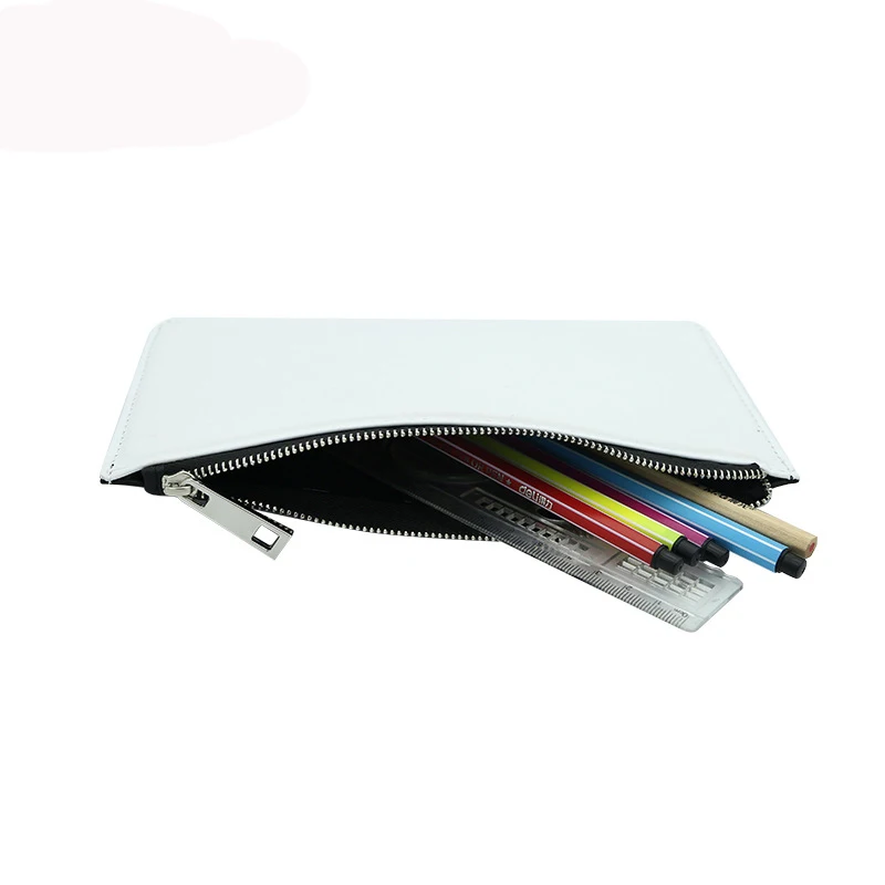 
New Arrival Yiwu High Quality PU Leather Sublimation DIY Pencil Case Custom Printed Pen Bag 