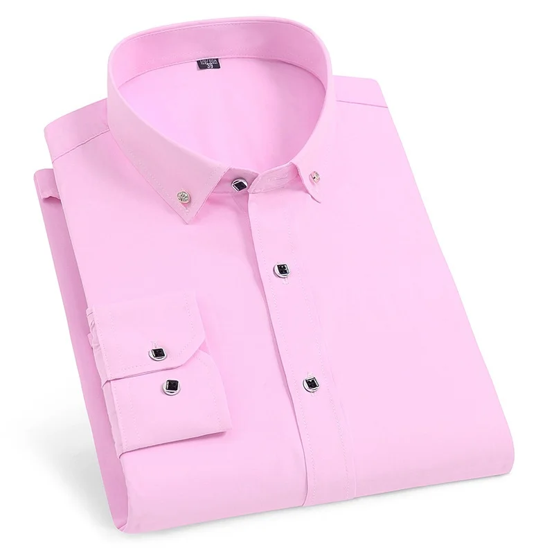 Pure Cotton Oxford Long Sleeve Mens Shirts Button Down Office and Business Shirts for Men
