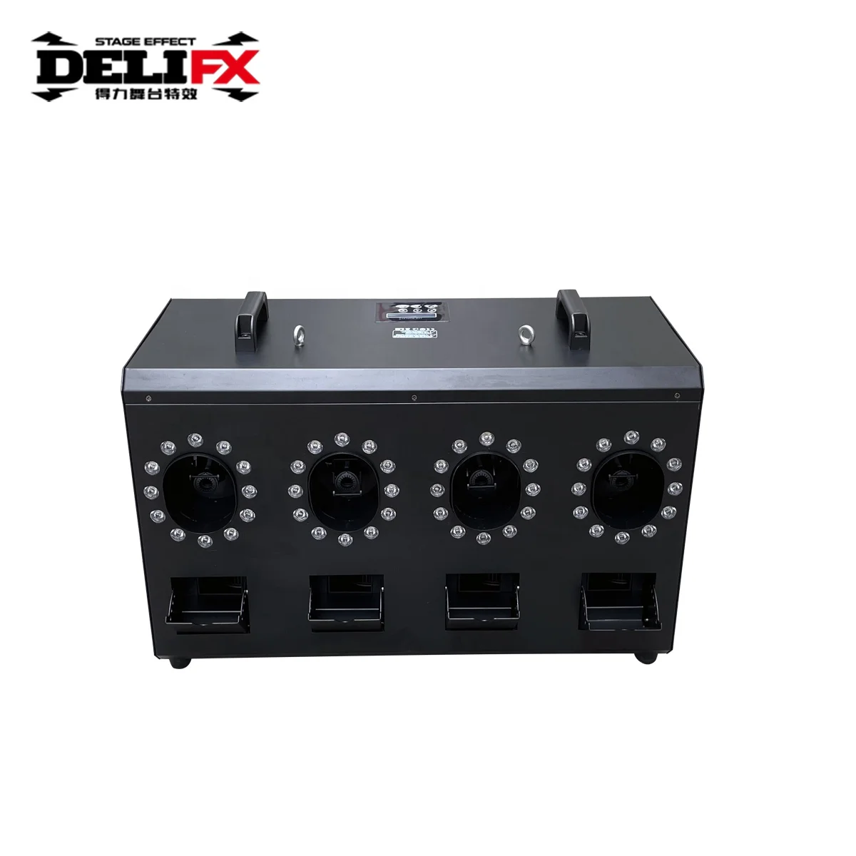 3 Min Heating Up 4-head Bubble Fogger Spray Up to 3-5m DMX 8 Channels Colour Smoke Bubbles Machine for ceremony and performance