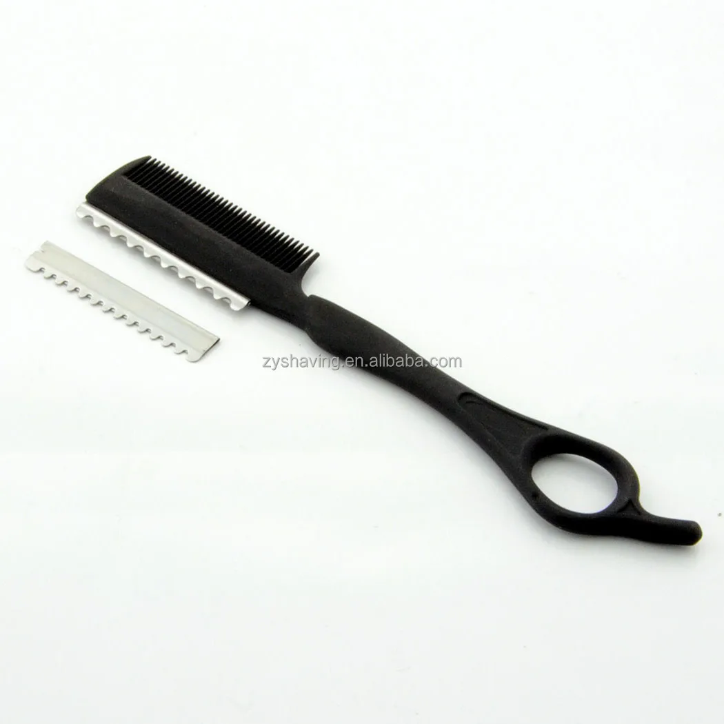 Razor Comb with 1 Pieces Razors, Hair Cutter Comb Cutting Scissors,Hair Thinning Comb Slim Haircuts Cutting Tool