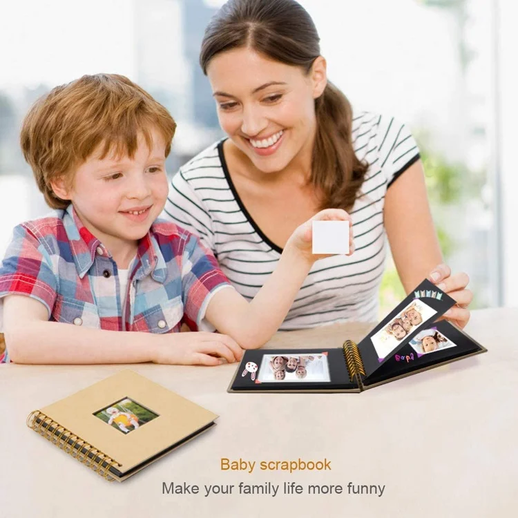 
Hot Sale Creative DIY Scrapbook Album,Baby Scrapbook Photo Album 40 hard black pages for Wedding Or Anniversary 