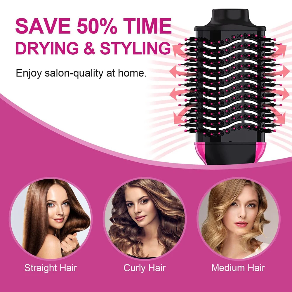 2024 New Professional Detachable Interchangeable Styler Electric hair brushes Hot Air Brush comb 1 Step Hair Dryer Brush set