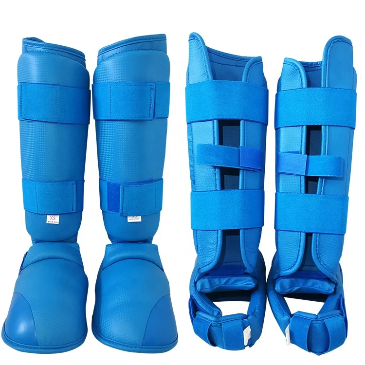 Taekwondo Karate Shin Protectors Instep Padded Foot Guards Adjustable Strap Protective Gear
