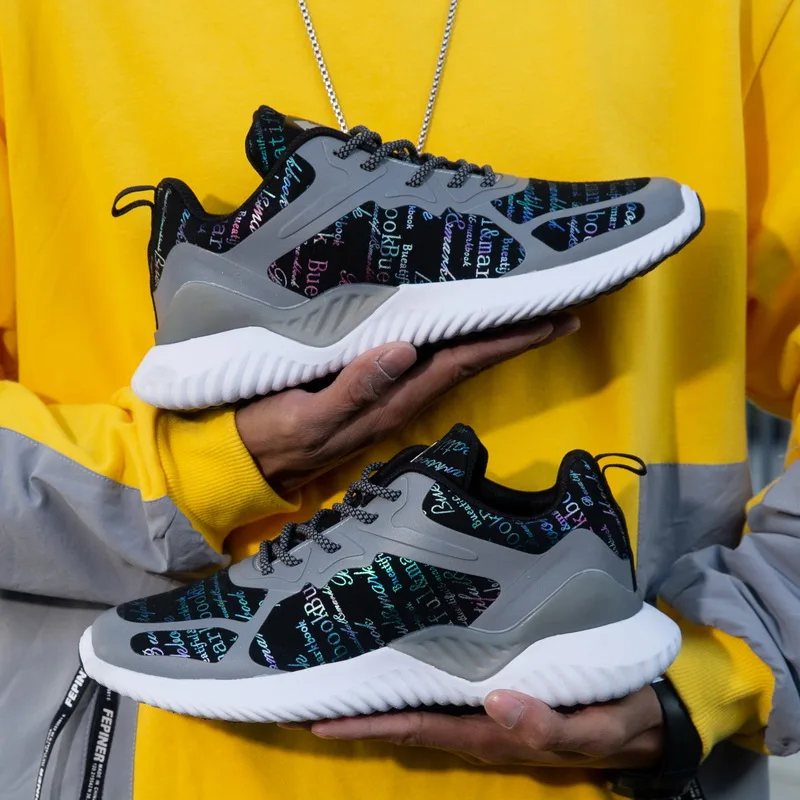 
Cross Border Big Size New Alpha Reflective Shoes Suede Breathable Running Shoes 