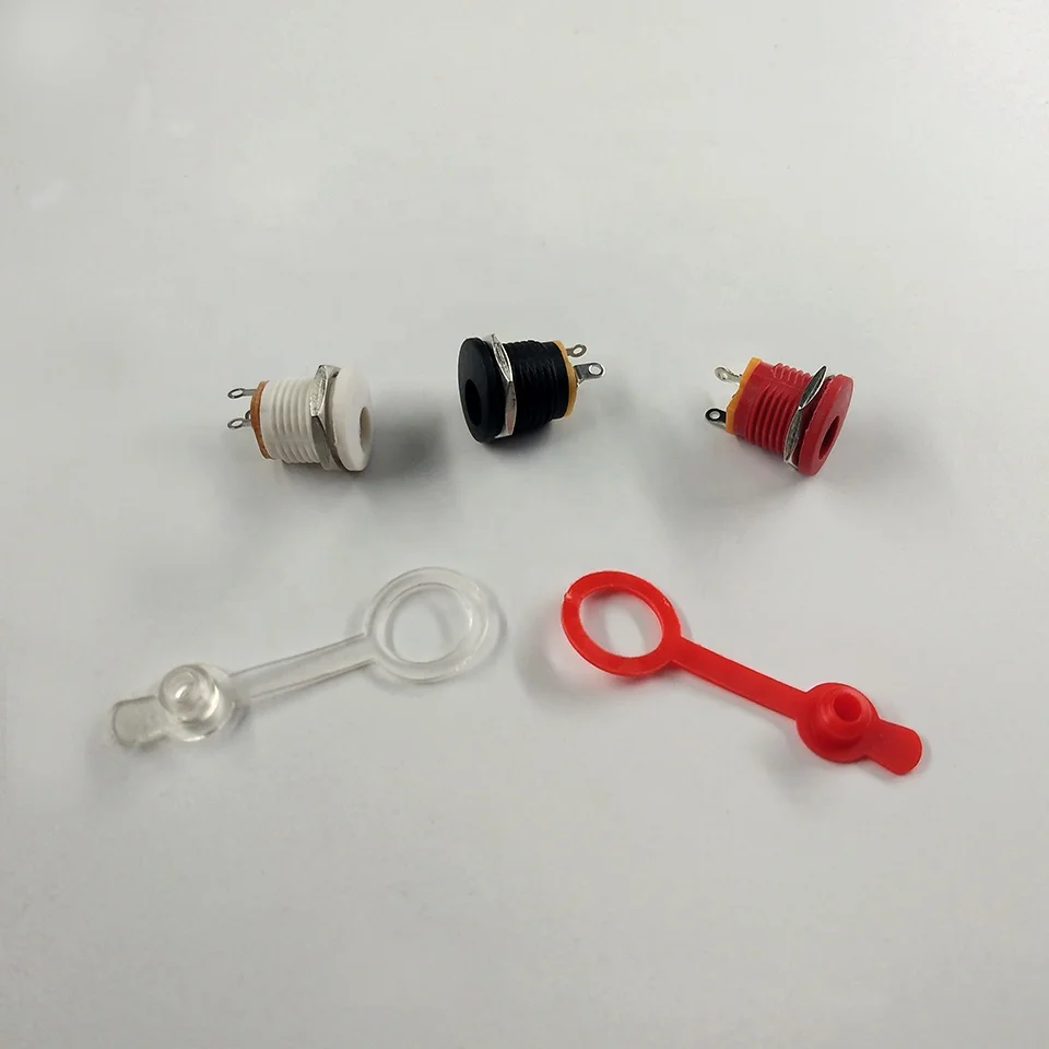 DC-022; Обувь белого, красного и черного цветов; Обувь по DC5.5 * 2,1/2,5 мм круглый разъем питания постоянного тока Разъем печатного монтажа DC jack с гайкой