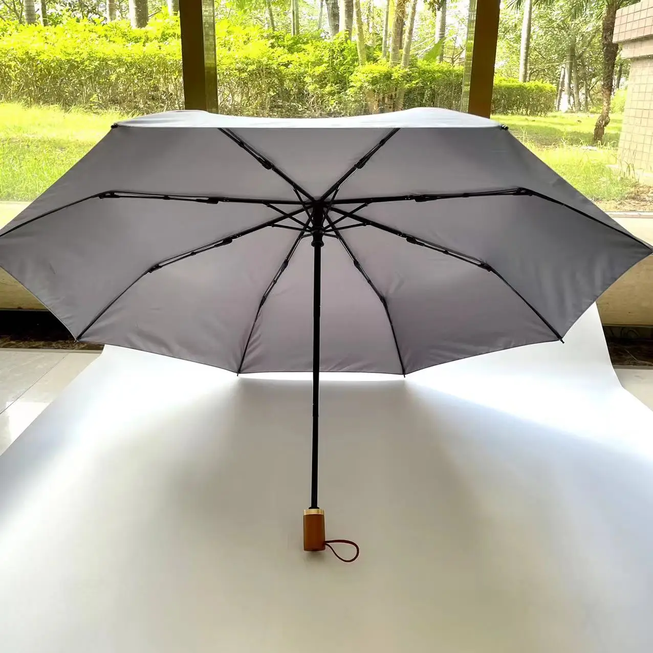 Nano Water Repellent Umbrella 3 Fold Manual Open Windproof Umbrella Carbon Compact Umbrella