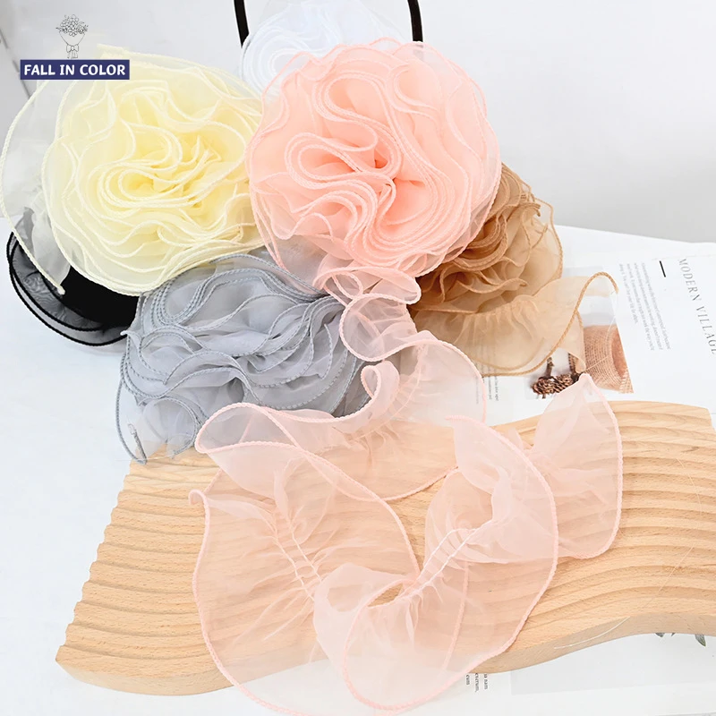 Осенний цвет оптовая продажа Цветочная обмотка сетка кружевной букет декоративная сетчатая