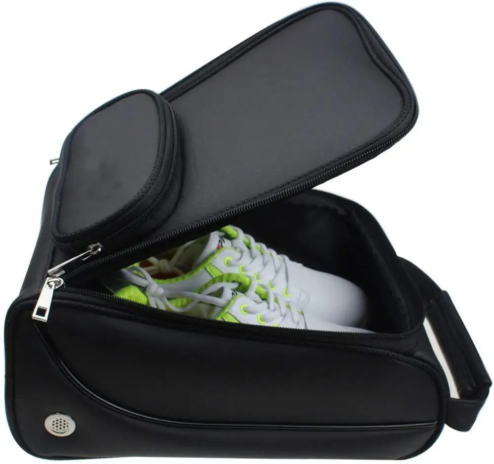 Waterproof- Zippered Deluxe PU Shoe Carrier Bags Golf Basketball Football Game Sport Shoes Case