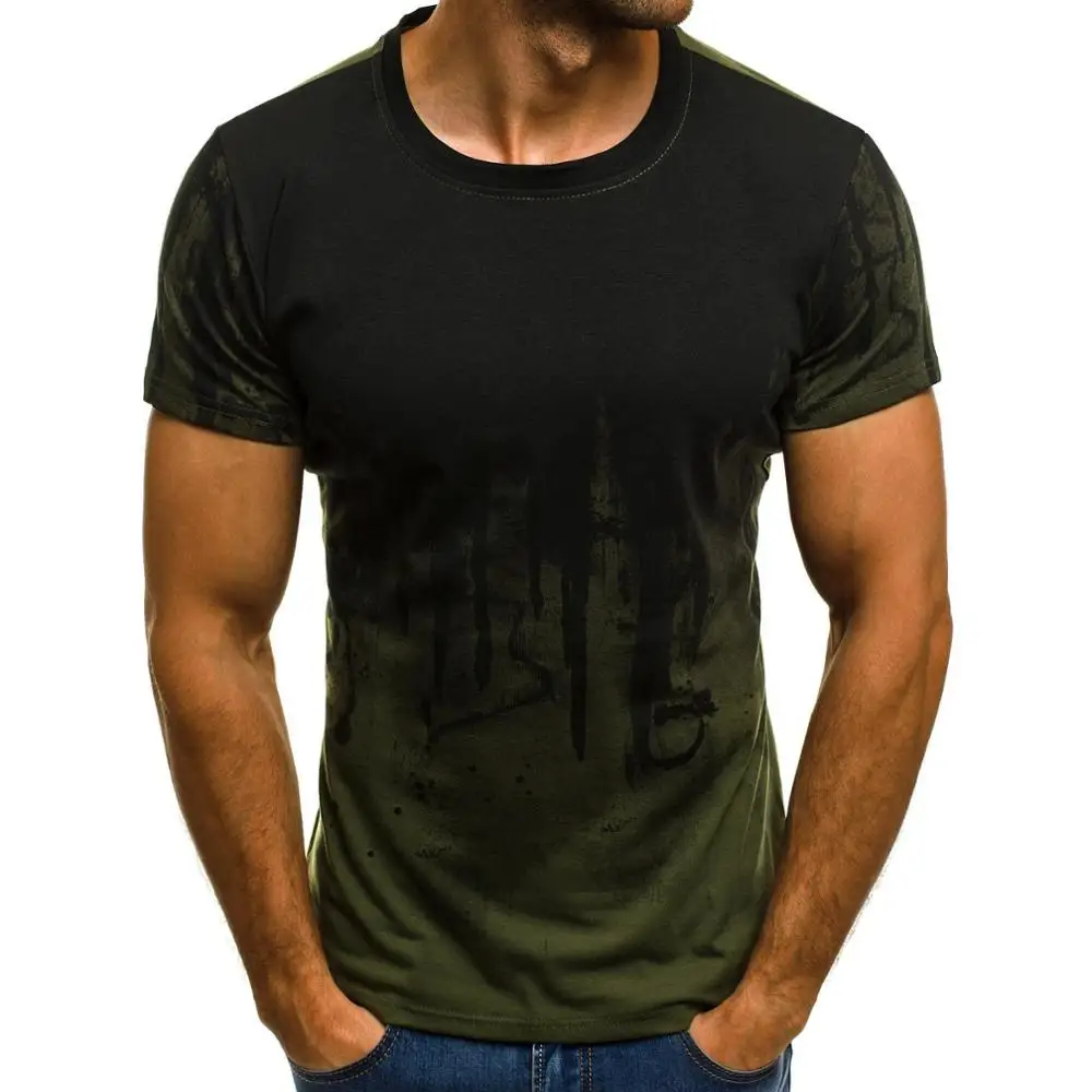 
custom men exercise camouflage printed t-shirts with short sleeves 