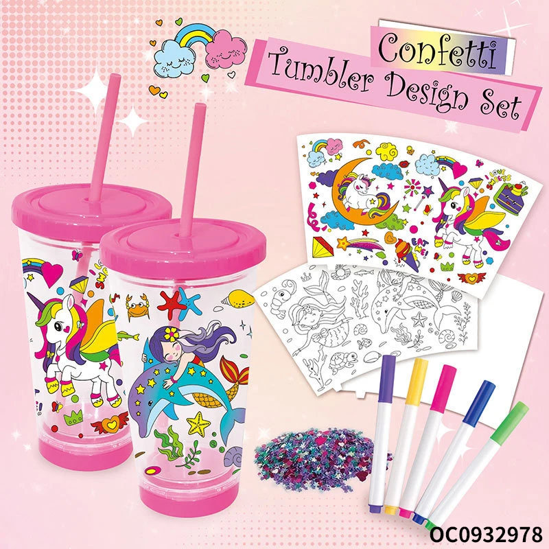 Custom plastic cups new toys 2024 kids diy cute toys and decorations for girls from 9 to 12