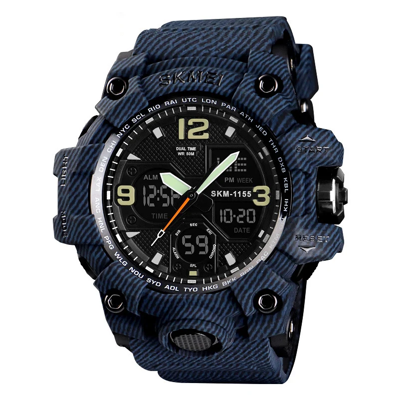 1155b Hot Selling Outdoor Shockproof Watches Men Wrist Waterproof Gray Digital Reloj Sport Watch