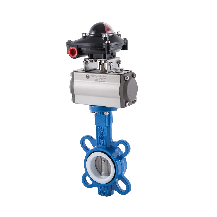 Small Size And Low Weight Dn25-Dn900 Air Pneumatic Stainless Steel Wafer Butterfly Valve