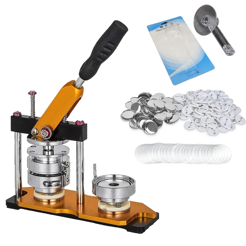 56mm round button machine badge making machine 56mm plastic circular cutter Dutch needle safety needle 500 sets of blank materia