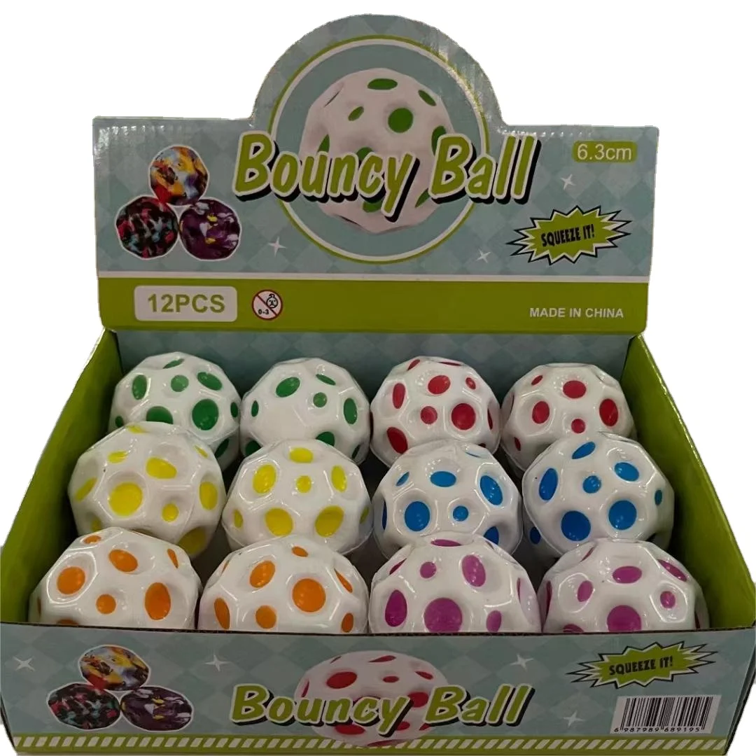 Wholesale custom box 12 a box of high bounce ball 60mm color high quality elastic handball Super high bounce rubber handball