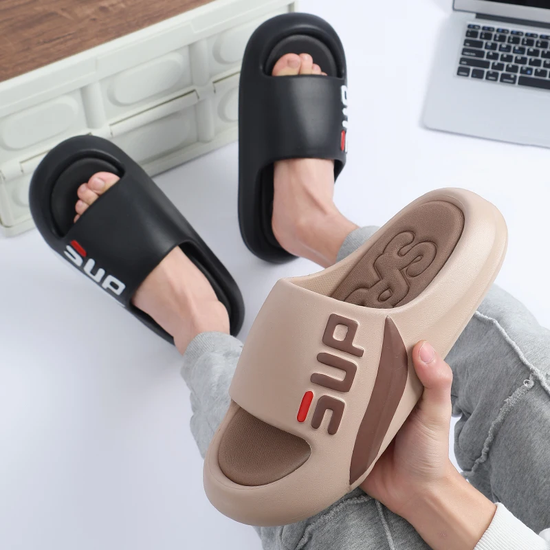 2024 outdoor Men Design Custom Summer cushion trend resistance slip-on thick bottom Platform Style sport slippers sandals eva