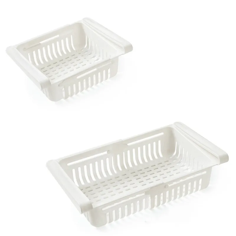 2021 new environmentally friendly plastic adjustable retractable refrigerator drawer basket fresh-keeping compartment storage ra