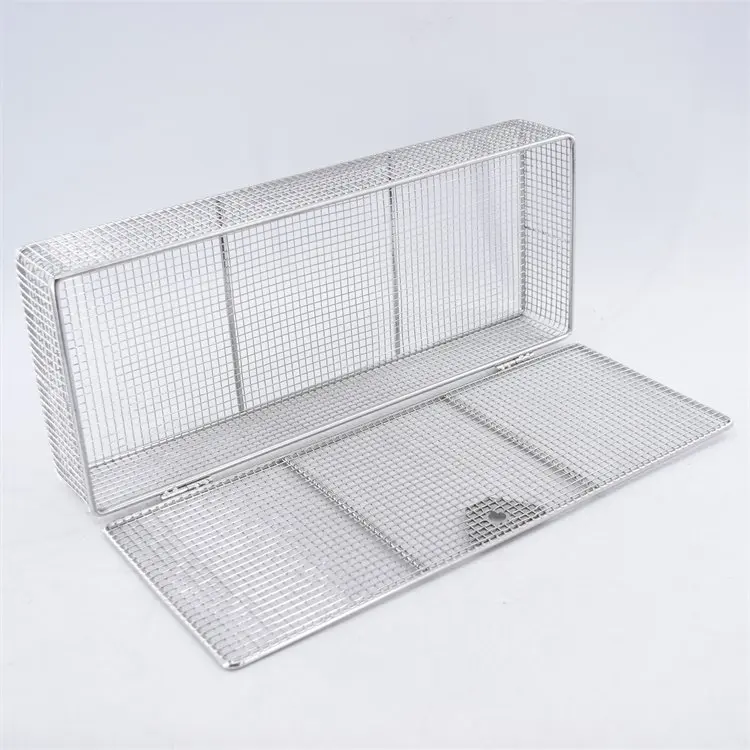 Stainless Steel Surgical Instrument Medical Disinfection Basket Wire Mesh Basket