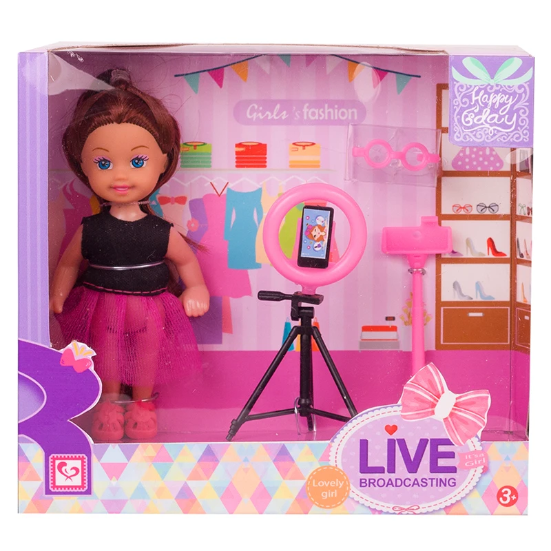 girls toy 4.5' doll with live streaming set dolls for children