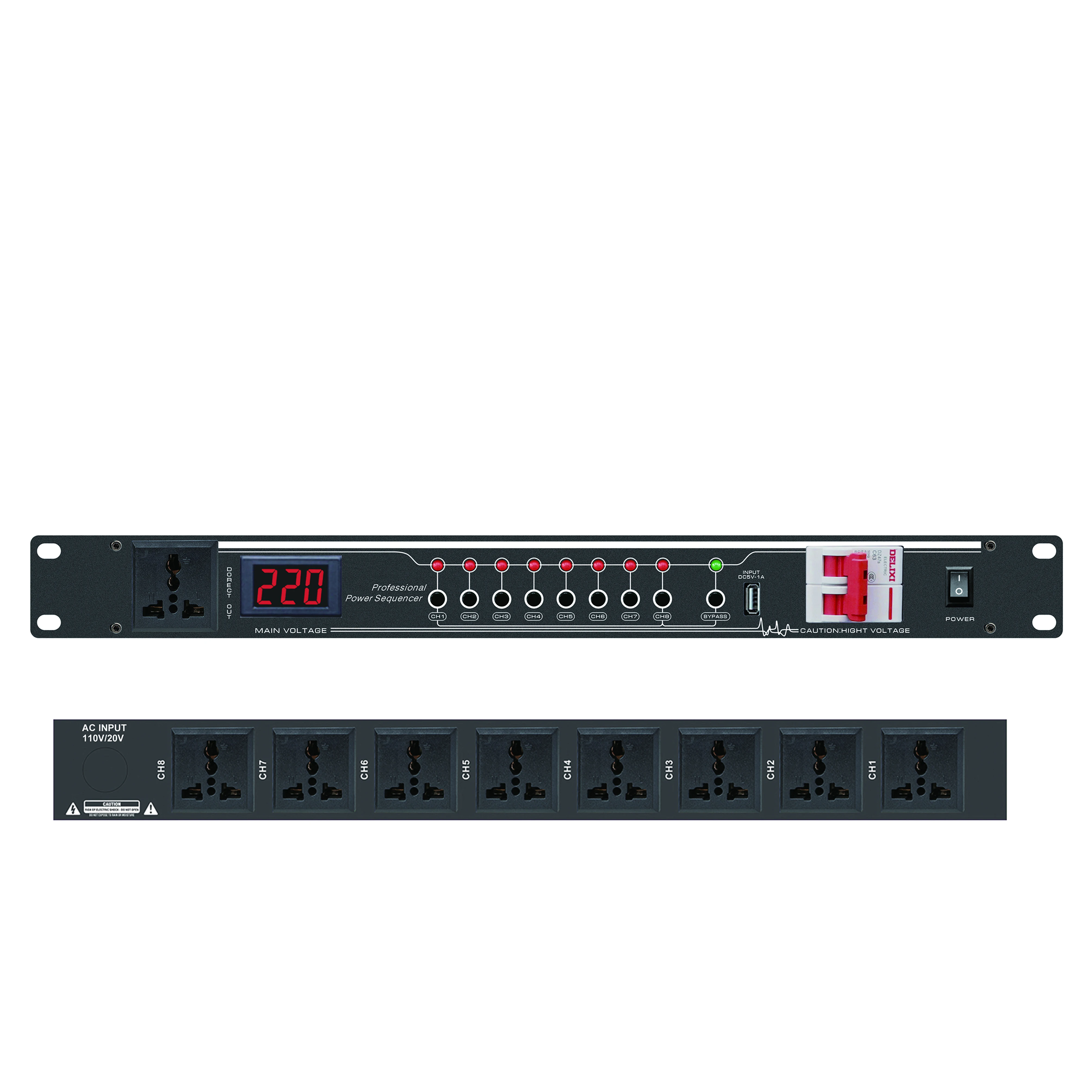 STABCL  ST-338 Professional Power Supply Intelligent 8 Channel Power Supply Sequencer With Voltage Display