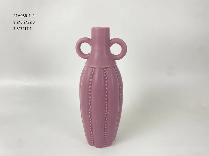 LARGE Pink Amphora Ceramic Vase,Flower Vase Boho Home Decor