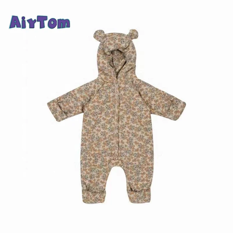 Wholesale New Design Ready To Ship Cotton Soft Winter Baby Romper One  Piece Bear Design Outwear Baby Winter Rompers