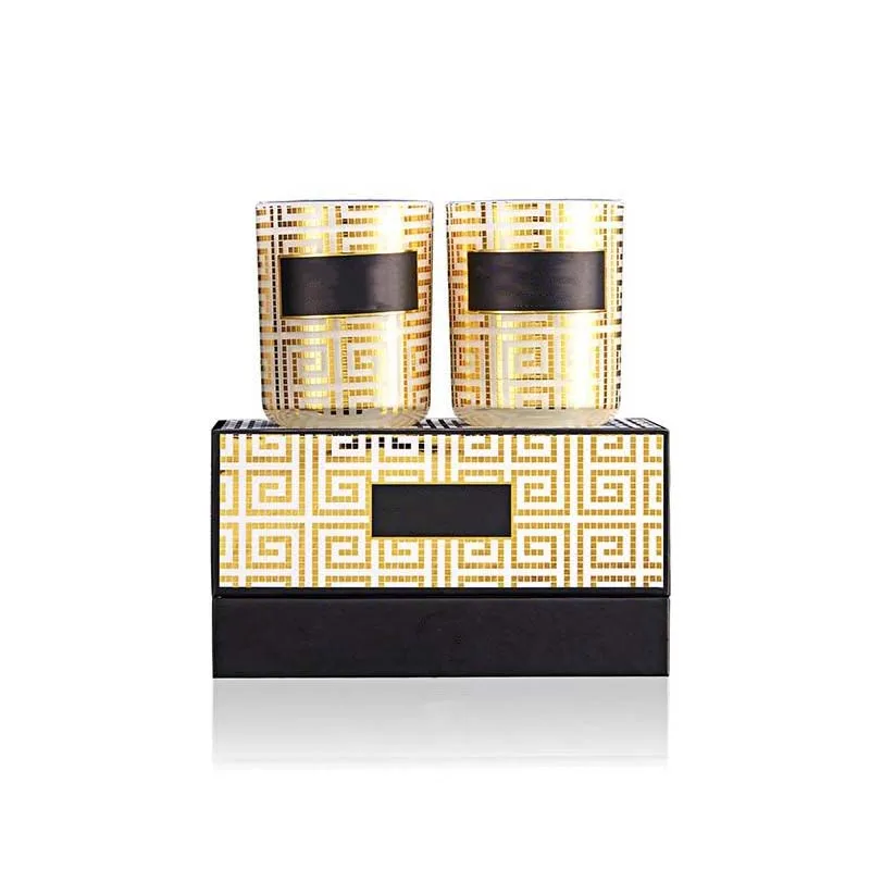 Luxury Handmade 2 Pack Christmas Candle Vessels Novelty Aromatherapy Candles With Lid