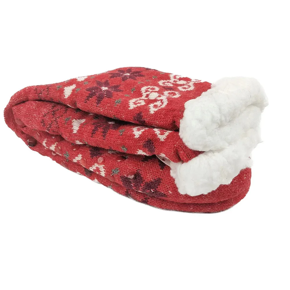 Wholesale Women Floor Anti Slip Keep Warm Winter Wool Fuzzy Slipper Acrylic Cozy Sherpa Indoor Sock