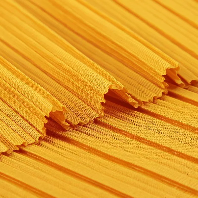 Wholesale soft and multi color 30D tricot pleated chiffon silk fabric for dresses