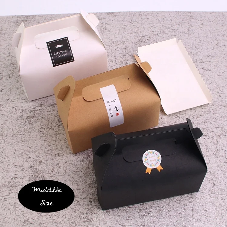 Перерабатываемая бумажная Подарочная коробка для хлеба, портативная коробка для завтрака и торта, оконная коробка для торта