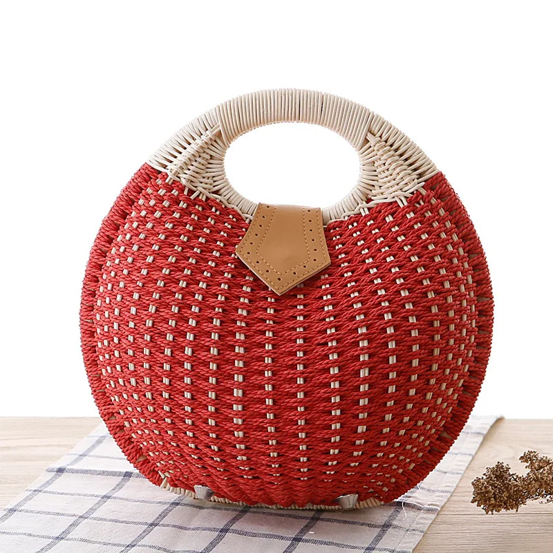 BM9821 2022 Fashion Summer Shell Shape Straw Beach Tote Hand Bag Women Handbags
