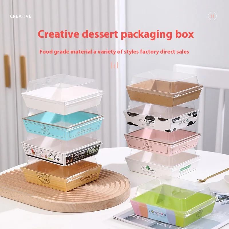 High Transparent Cover Paper Chocolate Sandwich Packing Box Design Cardboard Snack Box Container with Lid