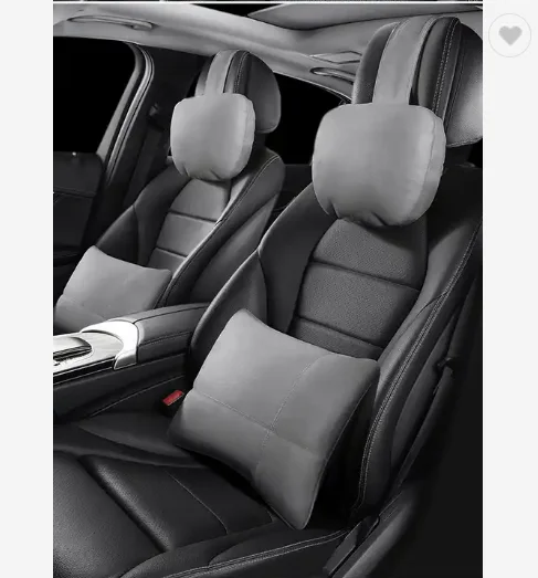 WHOLESALE SOFT CAR HEADREST NECK PILLOW SET CAR SEAT WAIST CUSHION FOR  AUTO SEAT UNIVERSAL SUEDE CAR ACCESSORIES