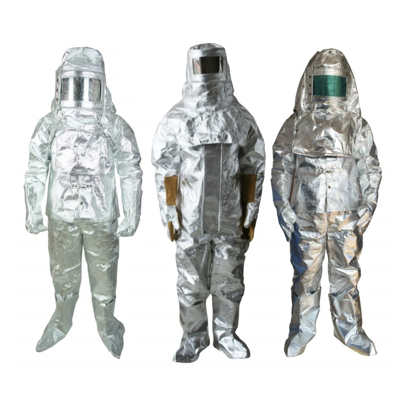 High Temperature Insulating Material Heat Retardant Aluminized Fire Protective Suit For Firefighting