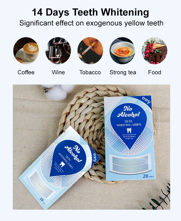 Best Result Tooth Bleaching Gel Strips Non Residue Home Teeth Whitening Strips Custom Logo