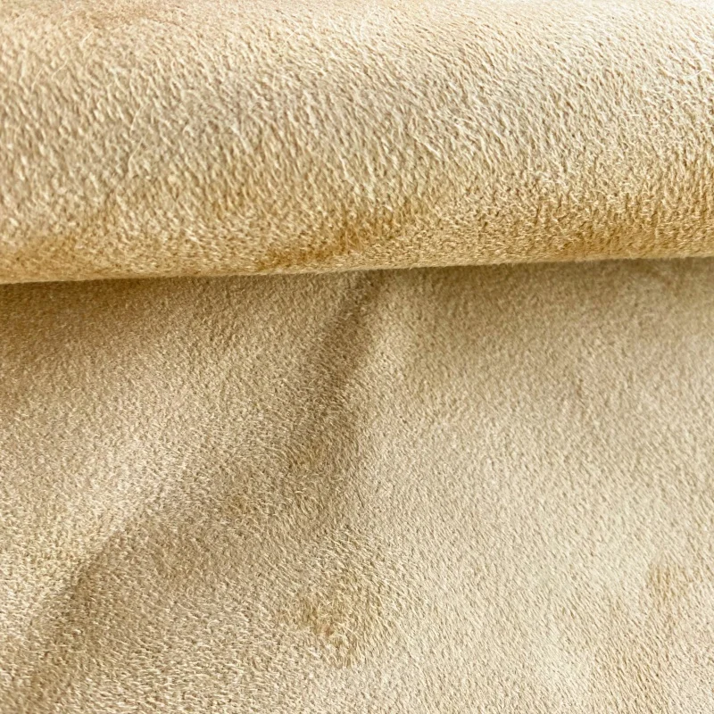 100% polyester  warp knit suede fabric 150 GSM with PU coated comfortable  for home textile shoes slipper hotel lining