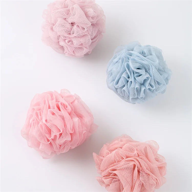 Custom Logo Eco Friendly Bath Sponges Shower Loofahs 40g Mesh Balls Sponge Flower Bath Ball Shower Bath Flowers With Rich Foam