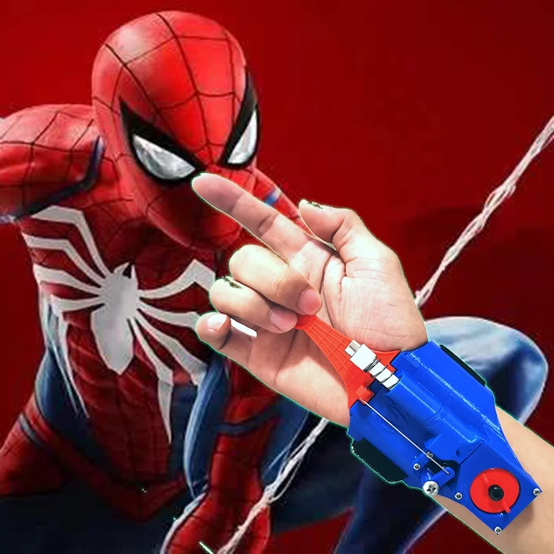 2022new Fully Automatic Style Peripheral Spiderman Spider Silk Launcher Rope Device Cosplay Props Toy Weapon Gift For Boy