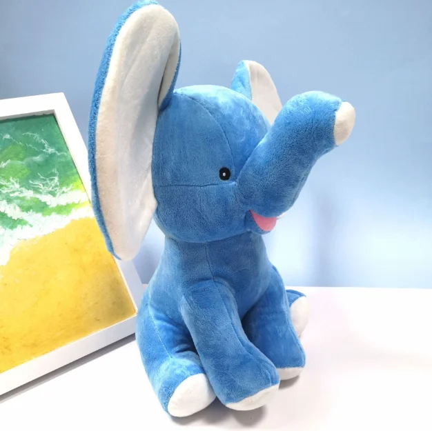 super soft plush velboa blue stuffed animals sublimation blank elephant big ear different color in 2 sizes
