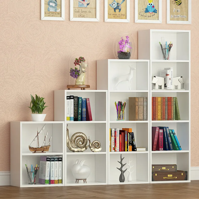 Home Office School Cabinet White 3 Tier  Cubes Unit durable Solid Wood Storage Rack Shelf Display Open Bookcases