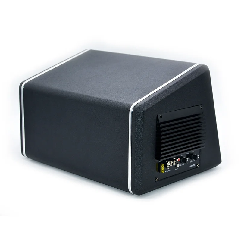 factory wholesale cheap price 10 inch trapezoid speaker subwoofer with amplifier pure bass car active  subwoofer enclosure