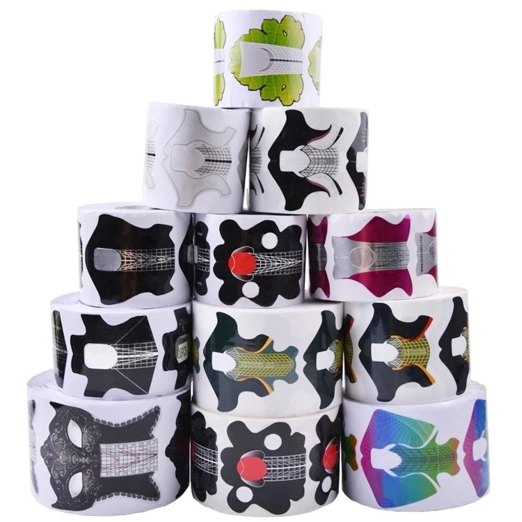 Strong Glue Extra Long Extension Acrylic Nail Forms 300pcs Paper Nail Form with 200g paper