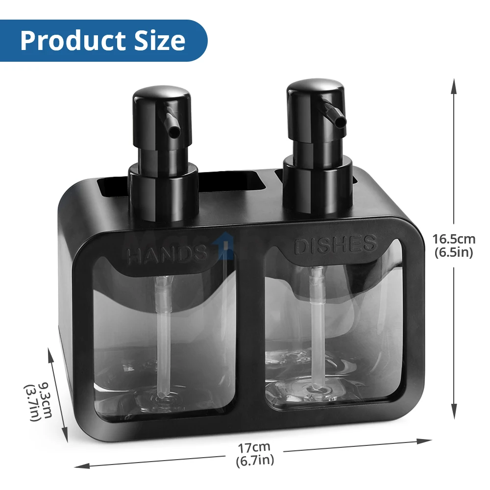 Masthome 4 In 1 Sink Organizer Kitchen Liquid Soap Dispenser Kitchen Sink Caddy Hand Dish Soap Dispenser Sponge Holder
