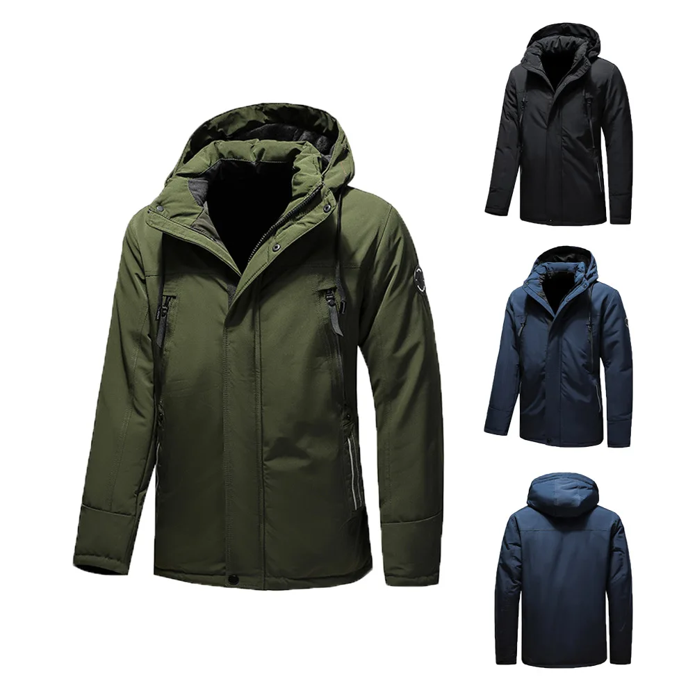High Quality Hooded Water Proof Wind Breaker Casual Coat Man Clothing Jackets Winter warm Jacket For Men
